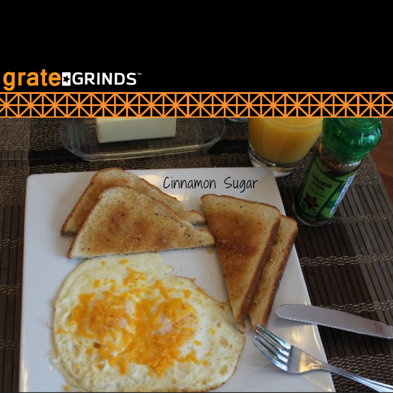 Breakfast Options using Grate Grinds Cinnamon Sugar