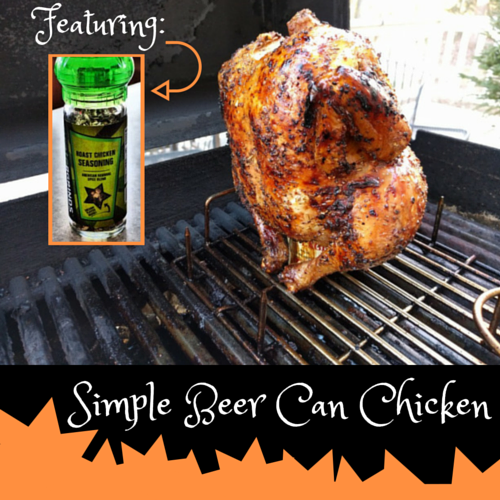 Simple Beer Can Chicken Cooked On Gas Grill