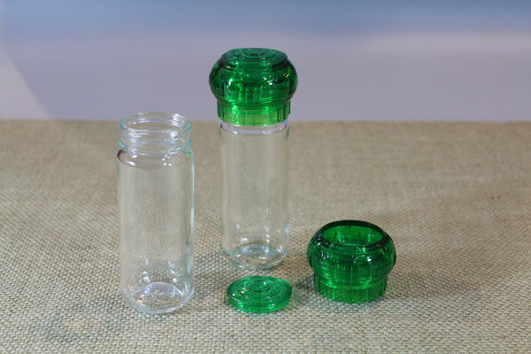 4 oz Glass Spice Bottle with Plastic Grinder Tops