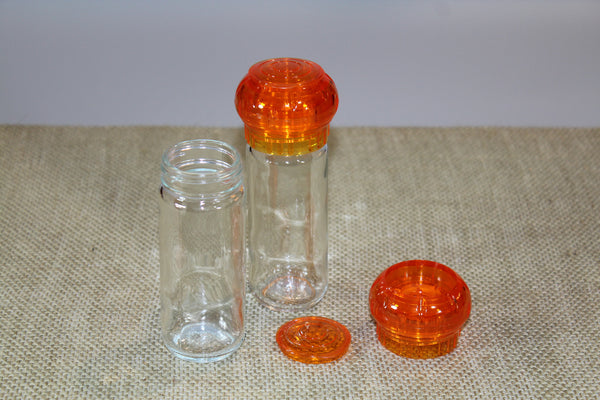 4 oz Glass Spice Bottle with Plastic Grinder Tops