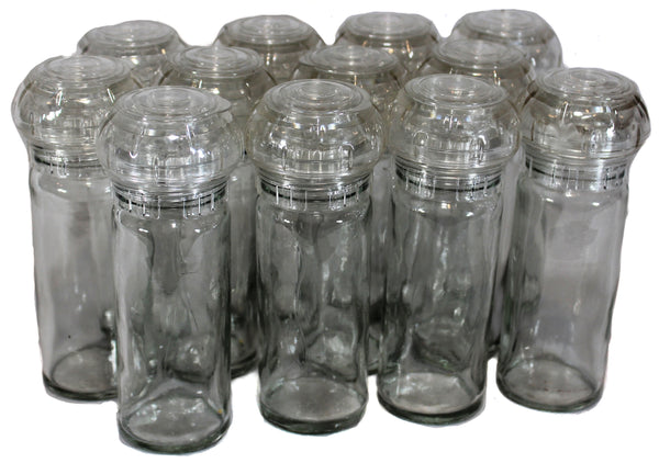 4 oz Glass Spice Bottle with Plastic Grinder Tops