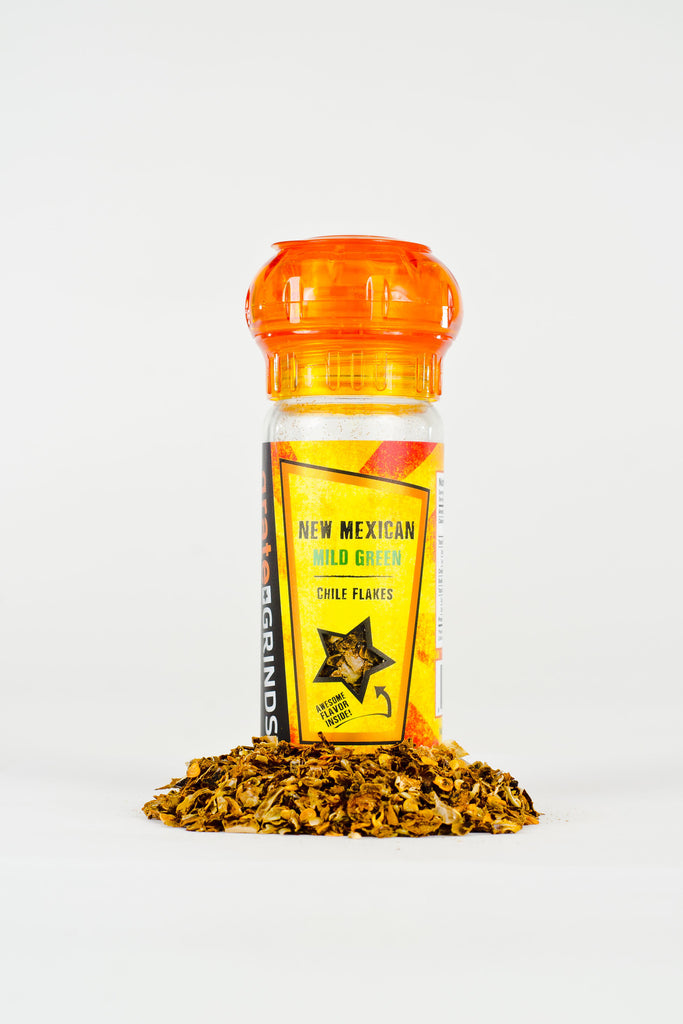 New Mexican Green Chile Flakes Grate Grinds
